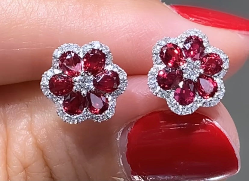 Buy Elegant Ruby Stone One Gram Gold Earrings Design for Female