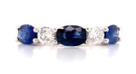 Oval Blue Sapphire & Round Brilliant Cut Diamond Ring