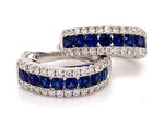 Blue Sapphire & Diamond Huggie Earrings