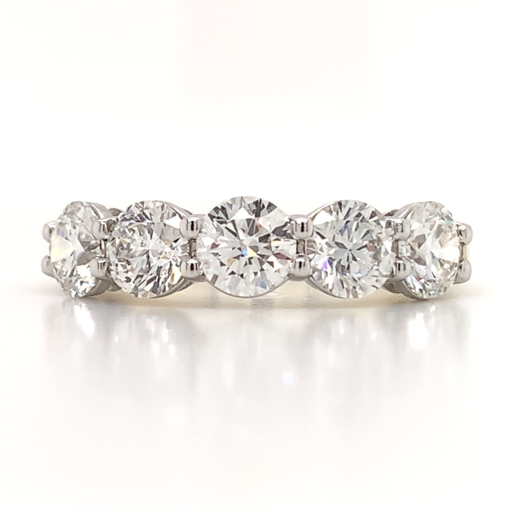 GIA Certified Five Stone Diamond Anniversary Ring 2.15ct tw