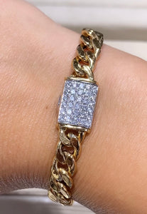 Ladies Gold & Diamond Accent Bracelet