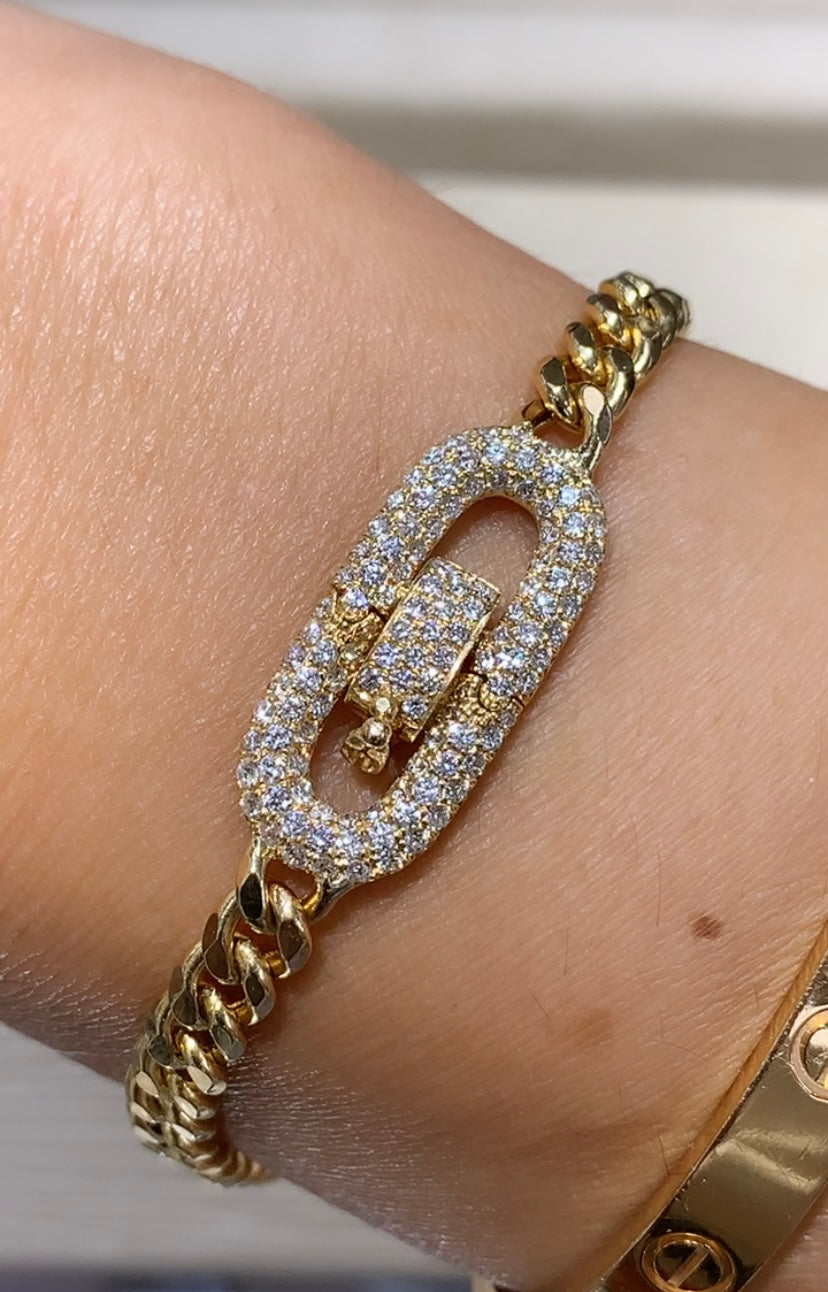 Ladies Gold & Diamond Accent Bracelet