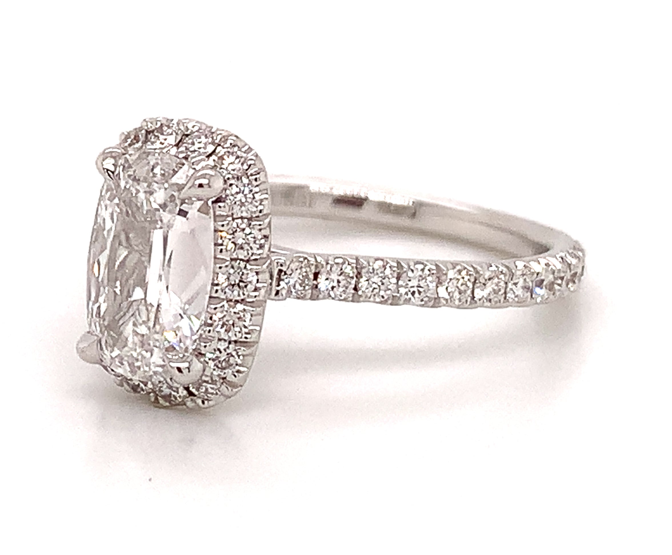 GIA 1.75CTW Henri Daussi Cushion Cut Diamond Engagement Ring