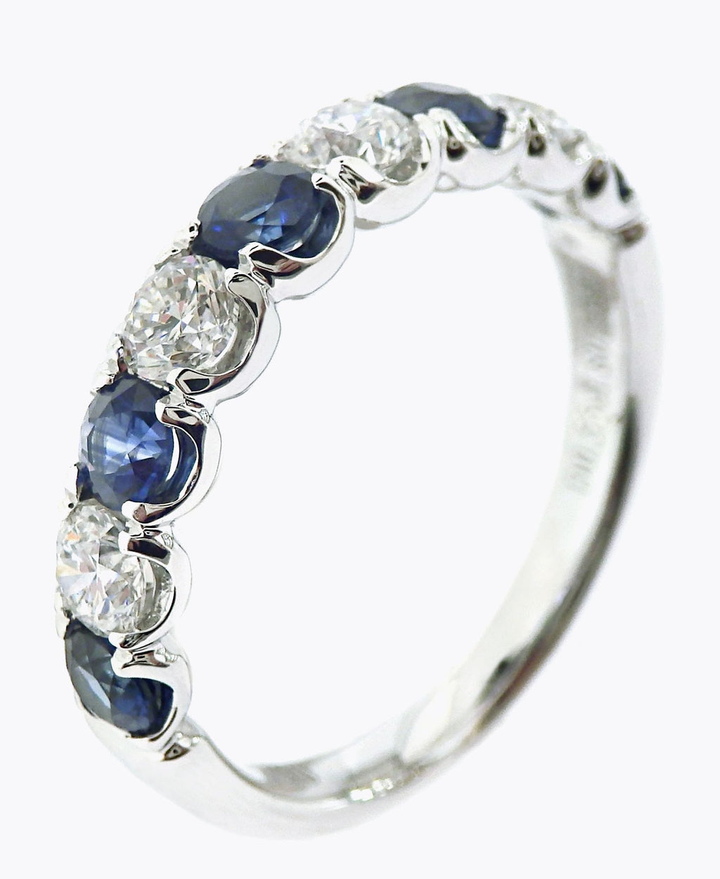 Blue Sapphire & Diamond Alternating Ring