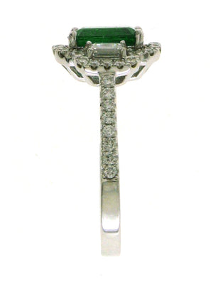 1.64ct Green Emerald Diamond Cocktail Ring