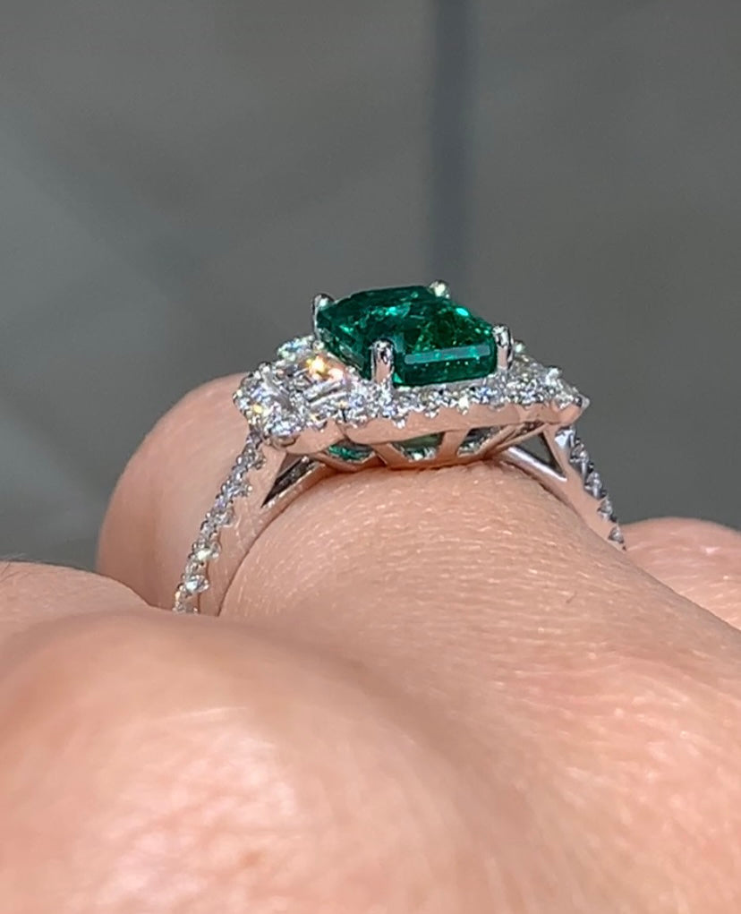Fine Platinum Natural Jadeite And Diamond Cocktail Ring - Green Jade Ring |  eBay