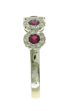Color Stone Invisible Setting Jewelry Ladies 5 Stone Invisible Set Ruby & Diamond Ring – HANIKEN JEWELERS NEW ...