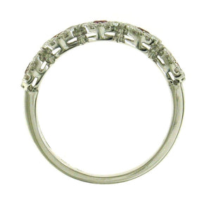 Ladies 5 Stone Invisible Set Ruby & Diamond Ring