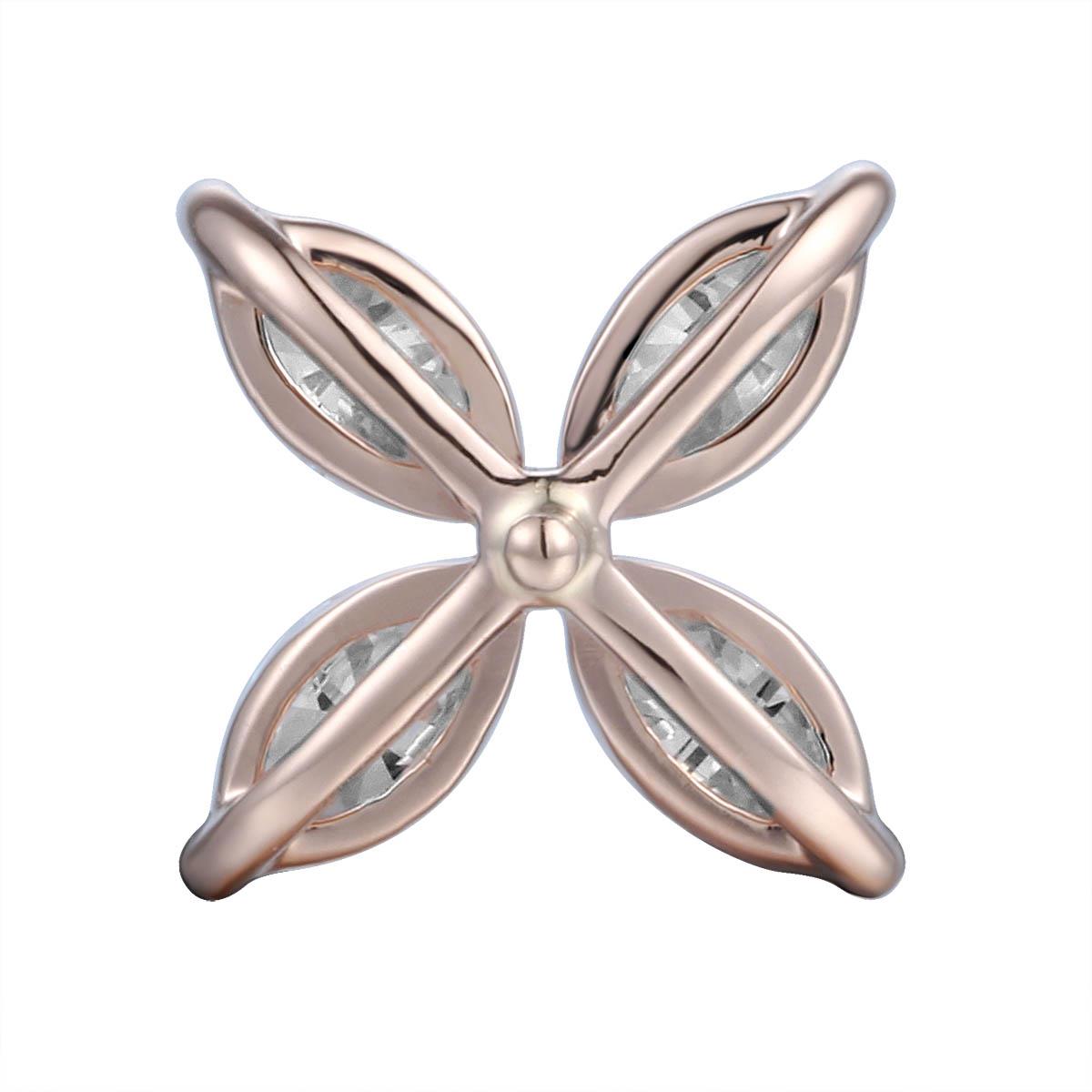 1.13ctw Ladies Diamond Flower Shape Marquise Stud Earrings