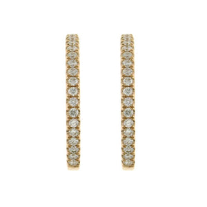 1.39ctw Ladies Inside Out Diamond Hoop Earrings