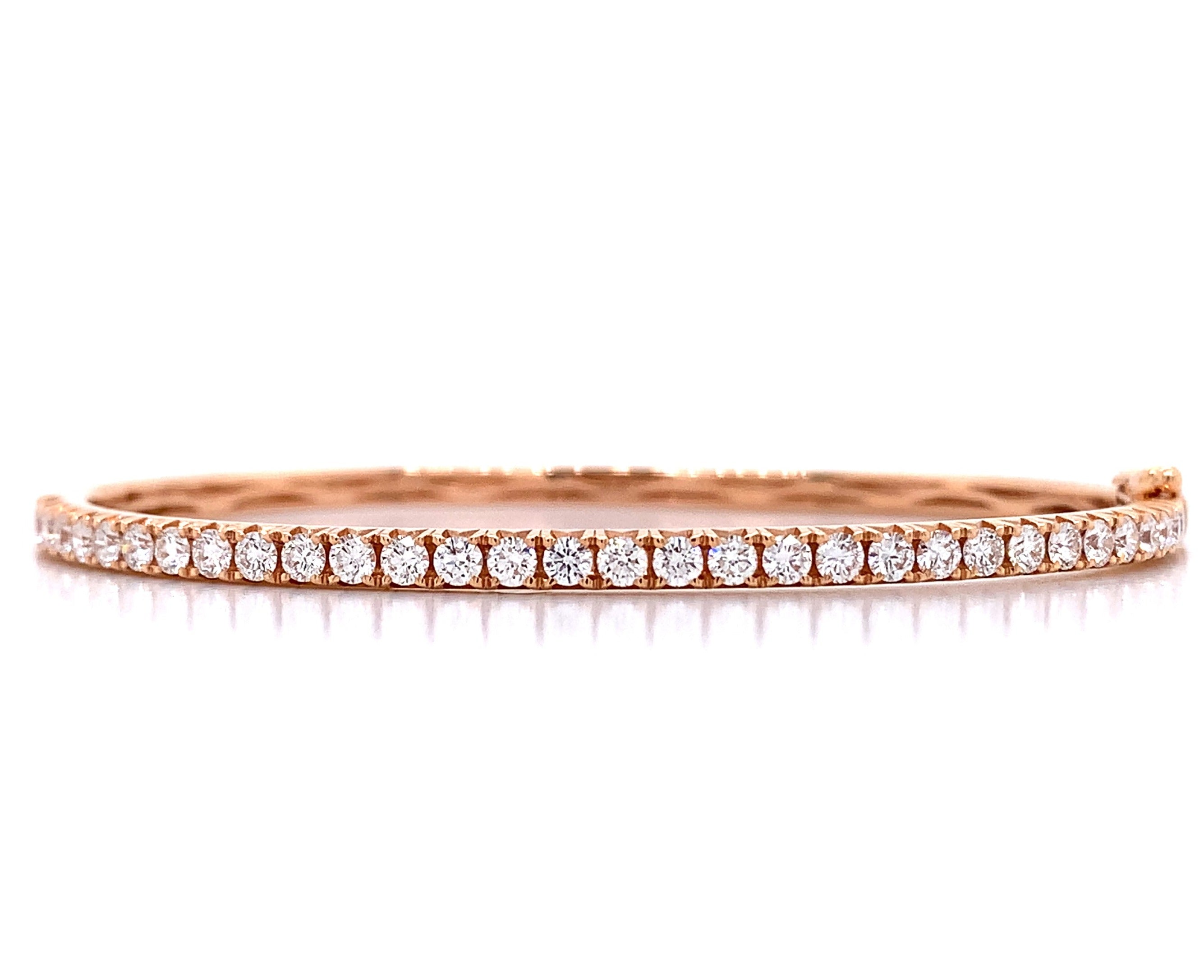 1.23ctw Diamond Rose Gold Bangle Bracelet