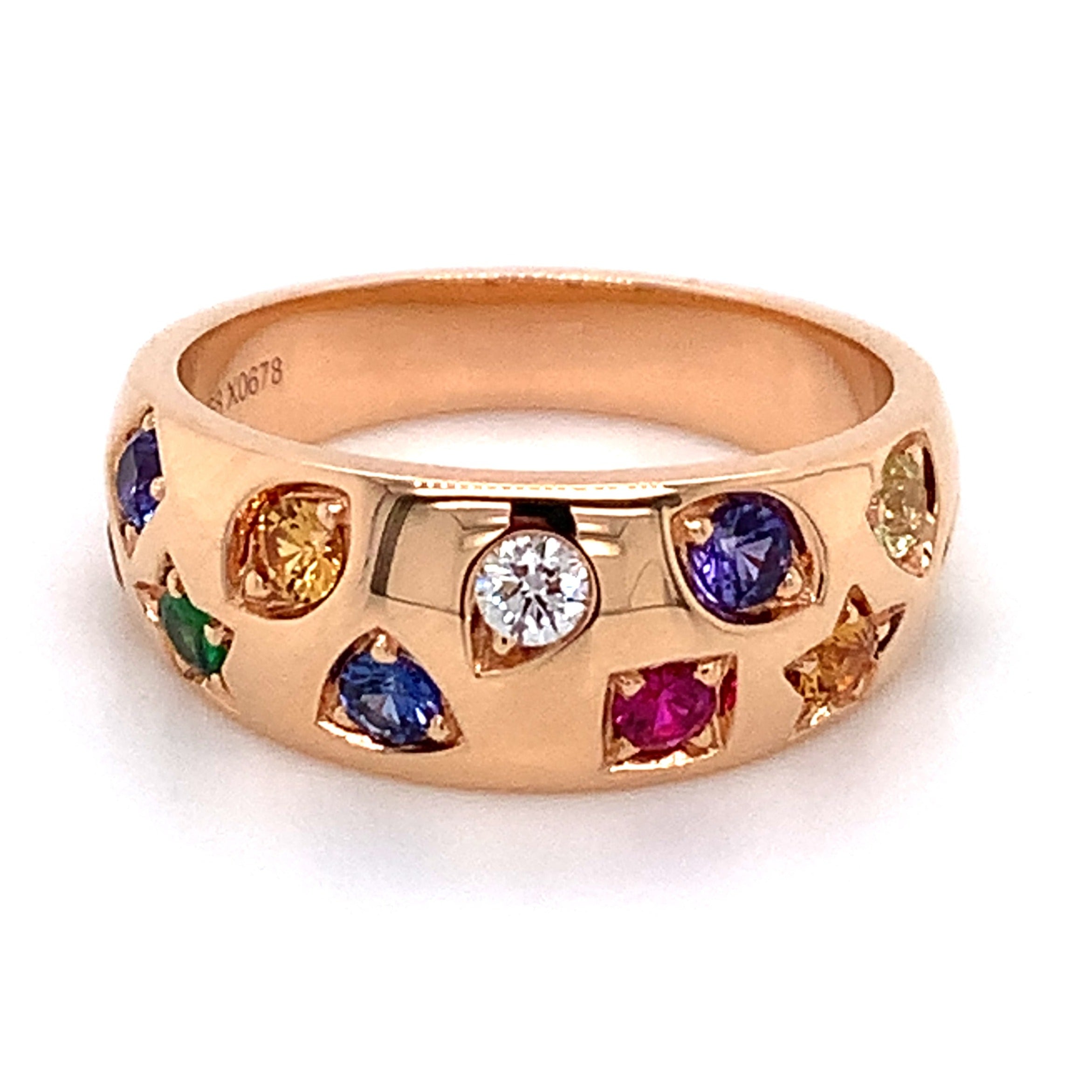 Multi-color and Shape Gem Stone & Diamond Ring