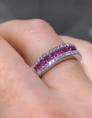 Diamond & Pink Sapphire Ring