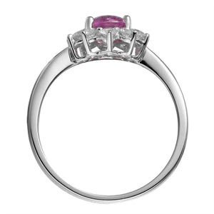 0.80ct tw Oval-cut Pink Sapphire & Diamond Ring