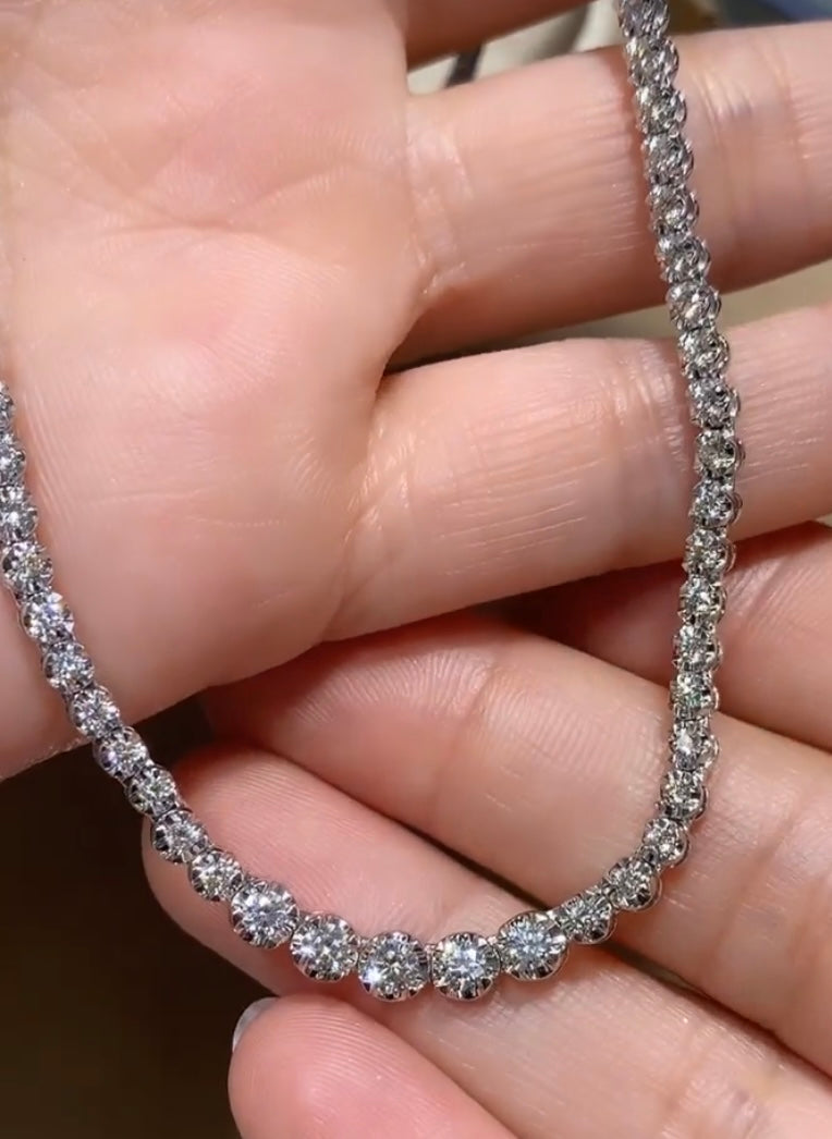White 14 Karat Riviera Diamond Necklace 001-165-00193 | Lee Ann's Fine  Jewelry | Russellville, AR