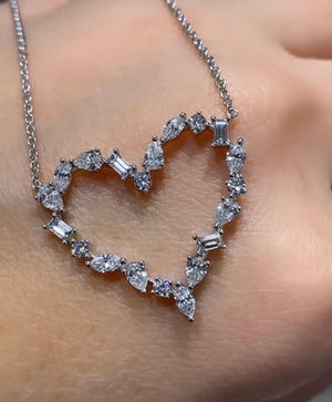 1.32ct tw Diamond Mixed Shaped Heart Necklace