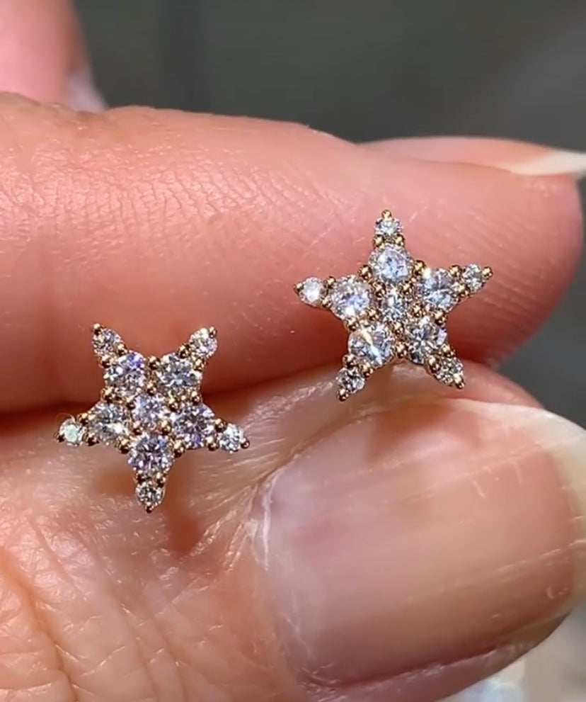 Star earrings with diamonds Clearance