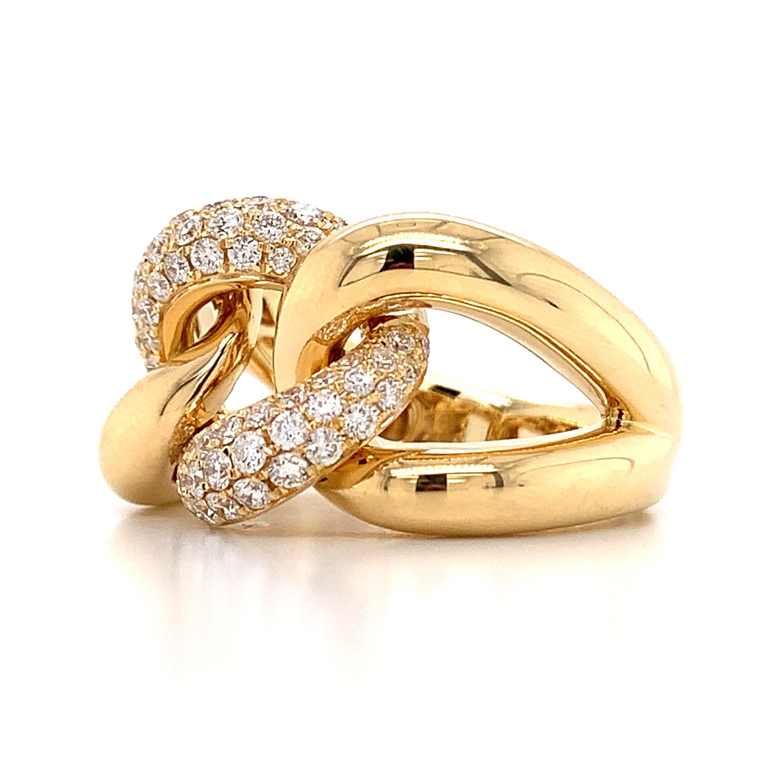 0.81ct tw Ladies Link Diamond & Gold Ring