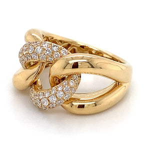 0.81ct tw Ladies Link Diamond & Gold Ring