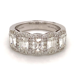 Henri Daussi Designer Cushion Cut Five Stone 1.93ct tw Diamond Ring