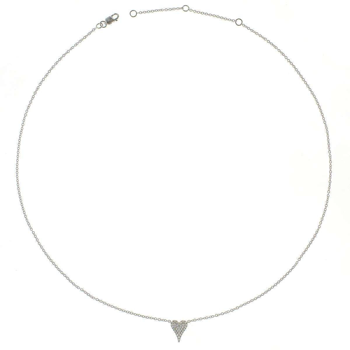0.15CT T.W. Diamond Heart Pave Necklace
