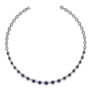10.14carat Royal Blue Sapphire Diamond Statement Necklace