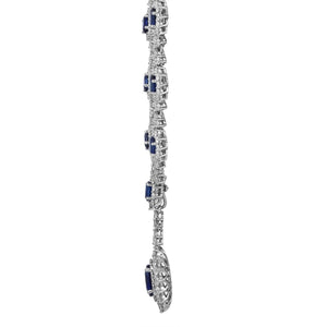 16.11carat Royal Blue Sapphire Diamond Statement Necklace