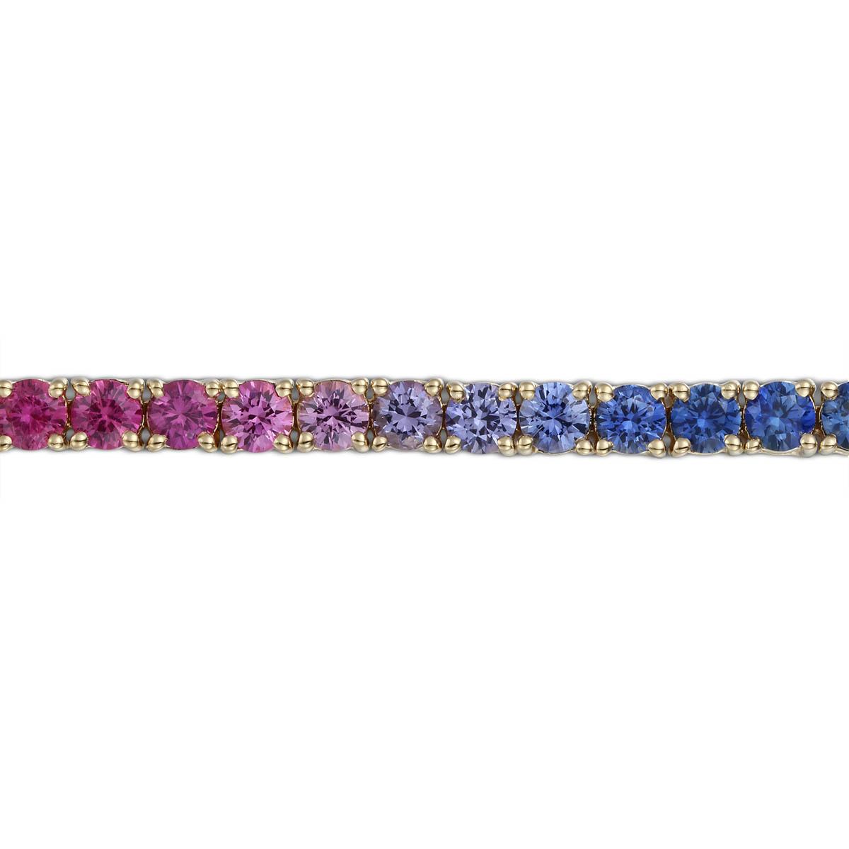 Sterling Silver Rhod Pltd 7 Rainbow Multi Gemstone Bracelet Fancy:  16460664274995 | United Kingdom