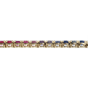 5.73ct tw Rainbow Sapphire Gem Stone Tennis Bracelet