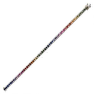 5.73ct tw Rainbow Sapphire Gem Stone Tennis Bracelet