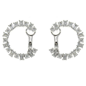 Diamond Fancy Baguette & Round Cut Earrings 1.13ctw