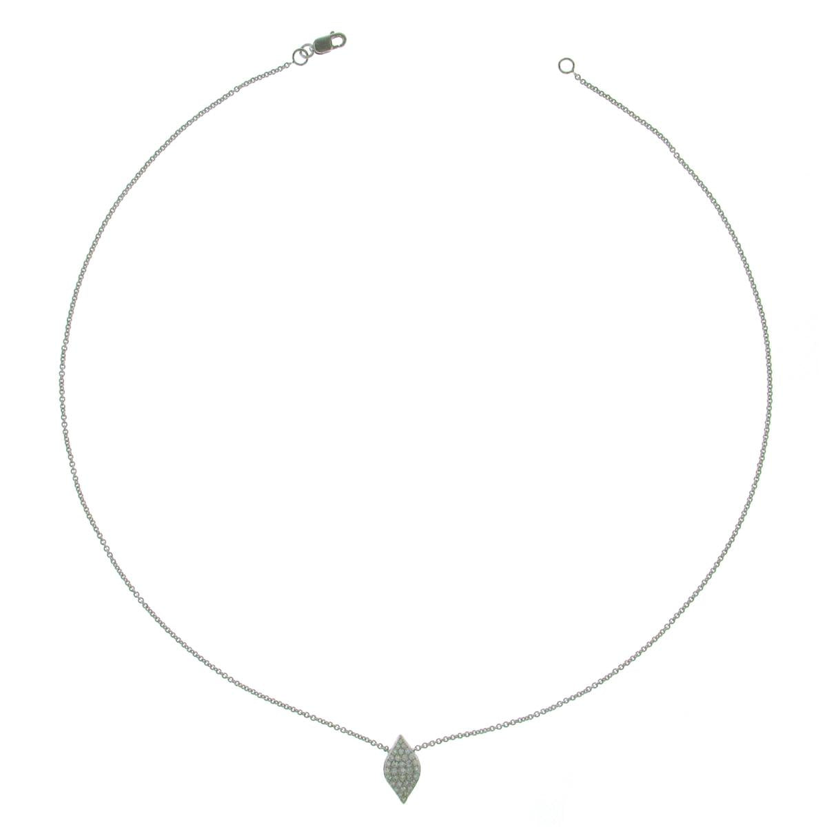 Ladies 0.14ct tw Diamond Shape Pave Pendant Necklace