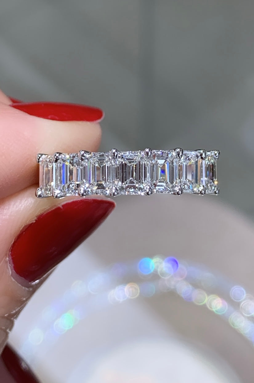 Ladies Diamond 2.18ct tw Emerald Cut Eternity Ring