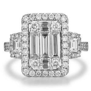 1.90CT T.W. Emerald Cut Diamond Ring