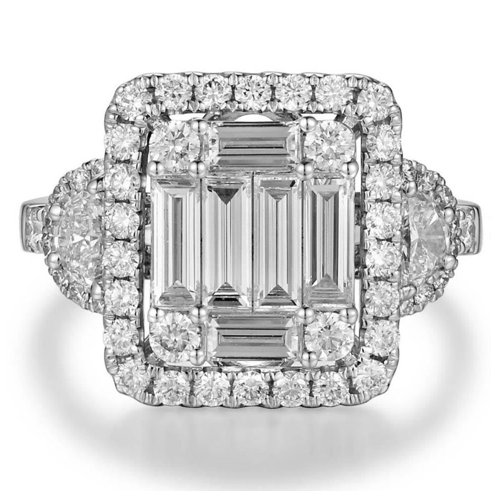 2.08CT T.W. Emerald Cut Diamond Ring
