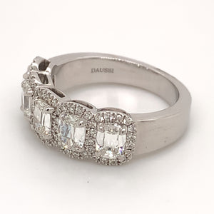 Henri Daussi Cushion Cut Five Stone 1.83ct tw Diamond Ring