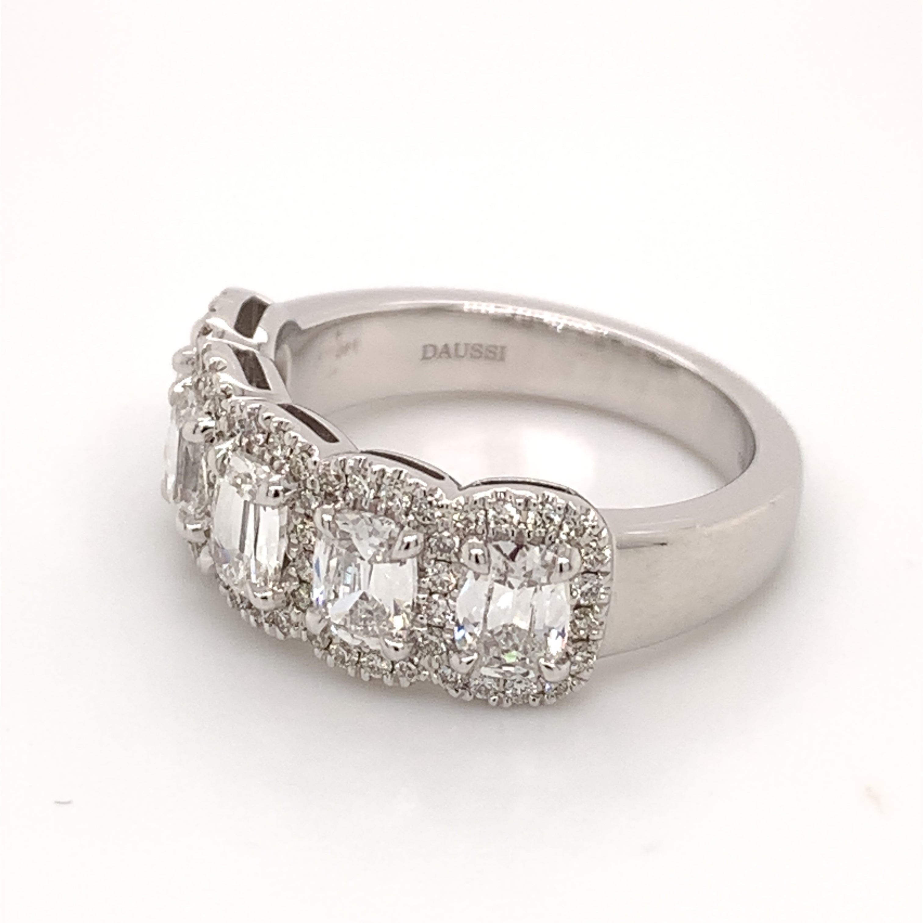 Henri Daussi Cushion Cut Five Stone 1.77ctw Diamond Ring