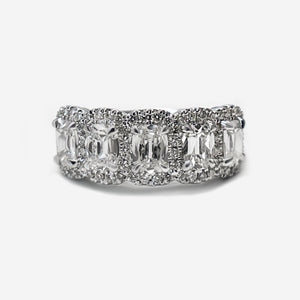 Henri Daussi Cushion Cut Five Stone 1.77ctw Diamond Ring