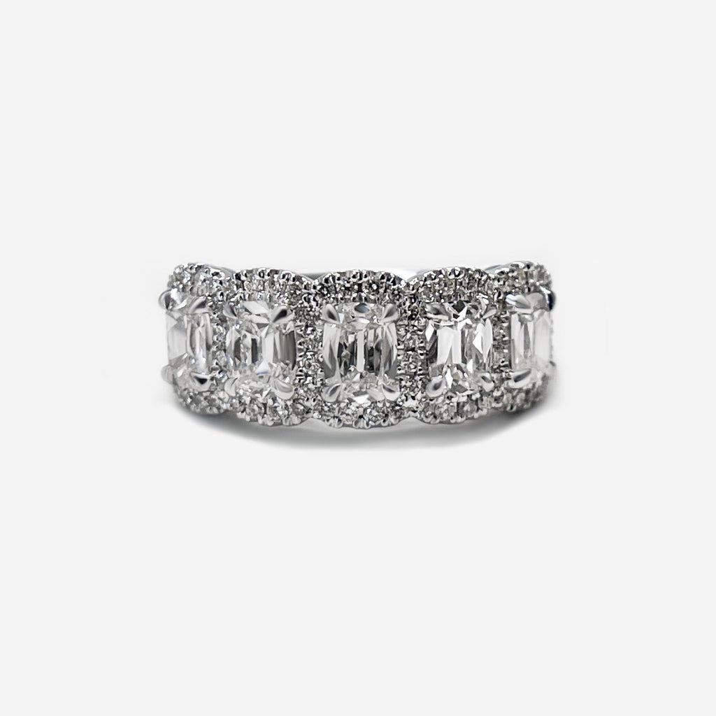 Henri Daussi Cushion Cut Five Stone 1.83ct tw Diamond Ring