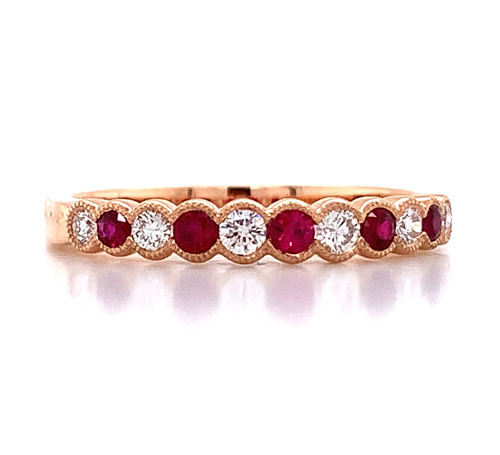 Alternating Diamond And Ruby Band