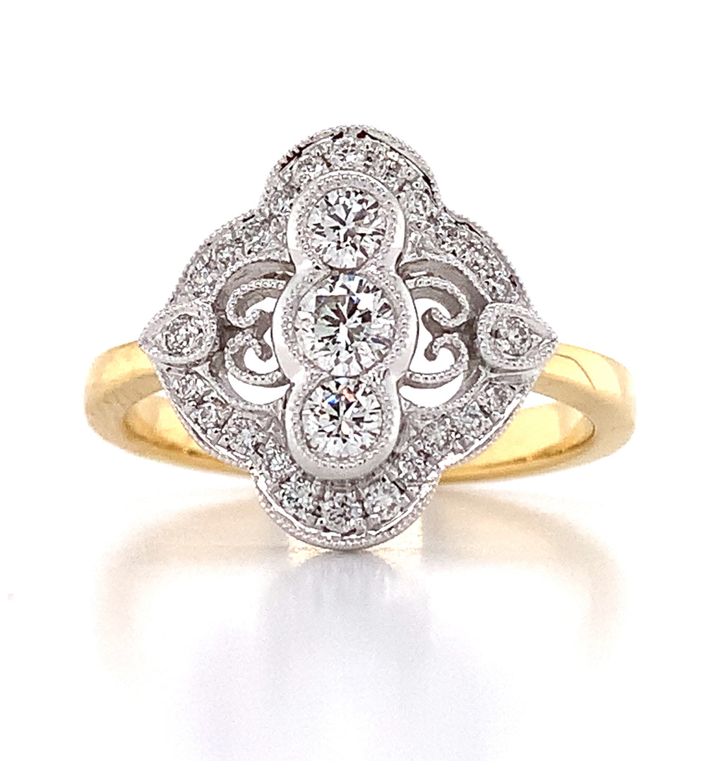 Antique inspired 0.49ctw Diamond Ring