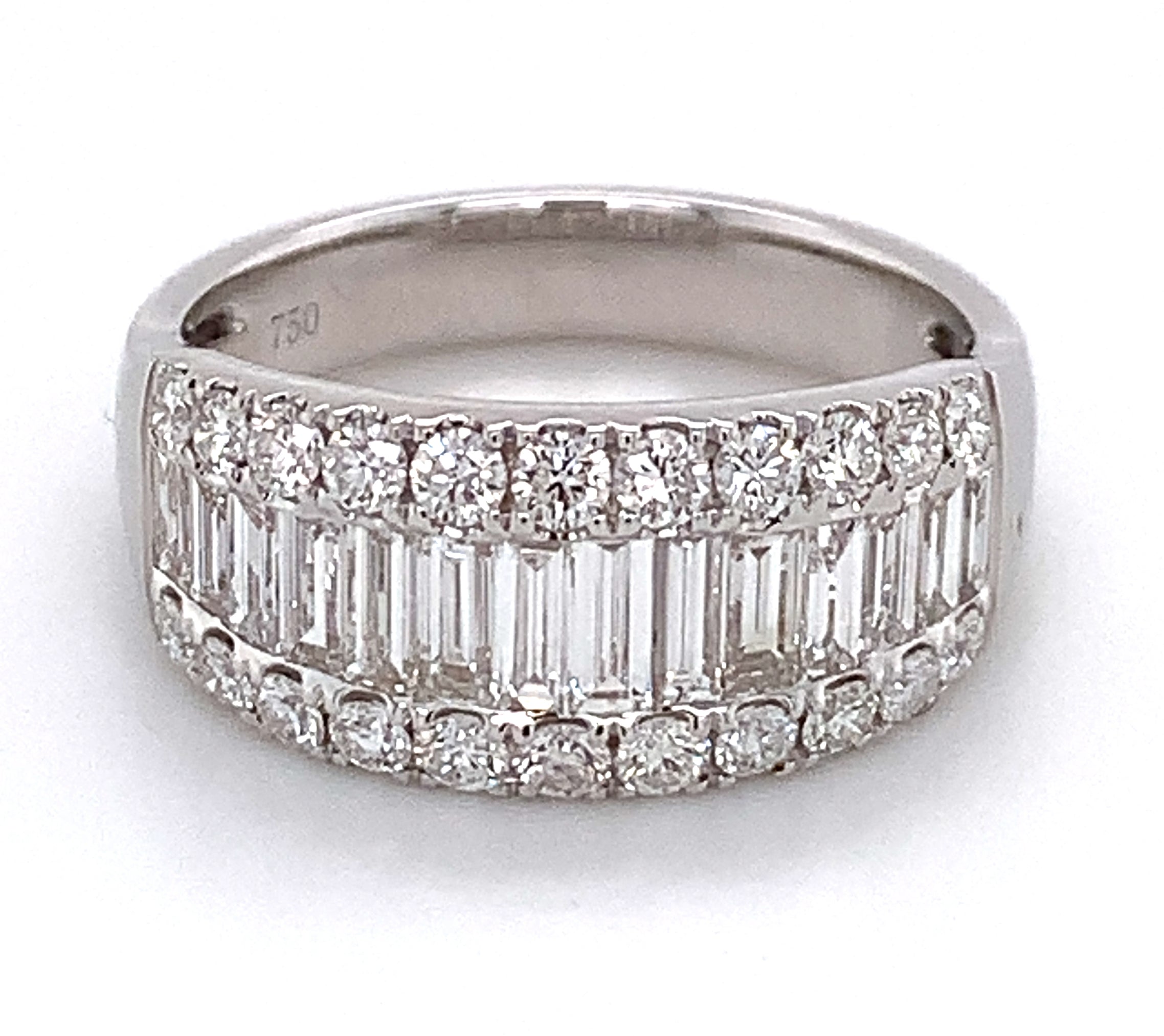 Baguette and Round Cut Diamond Ring 1.58ct t.w.