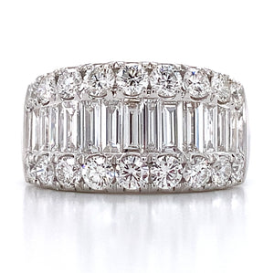 Baguette and Round Cut Diamond Ring 2.40ct t.w.