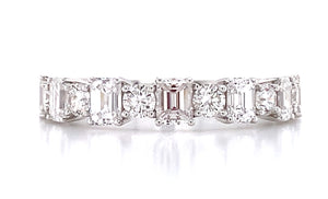 Mixed-Shape Round & Emerald-Cut 1.48ct tw Diamond Ring