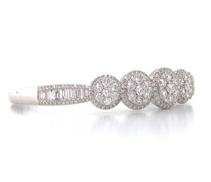 Diamond Fancy Pave Bangle Bracelet 3.47ct tw