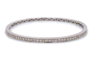 0.84ct t.w. Diamond White Gold Bangle Bracelet