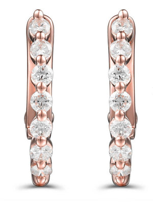 Single Prong Diamond Huggie Earrings 0.35ct t.w.