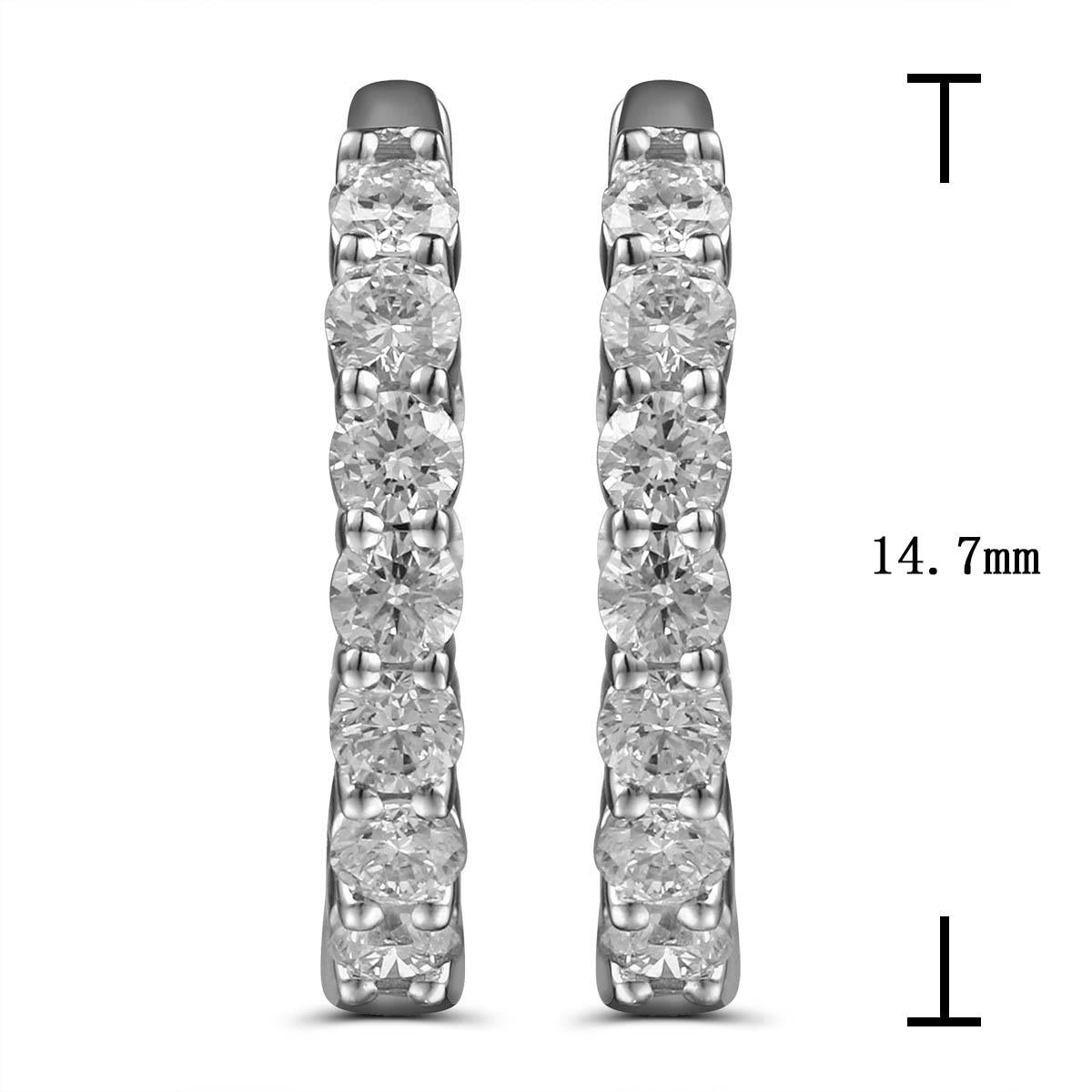Ladies Inside-out Diamond Huggie Earrings 0.81ct tw
