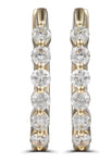 Single Prong Diamond Huggie Earrings 0.78ct t.w.