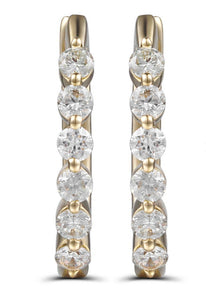 Single Prong Diamond Huggie Earrings 0.78ct t.w.